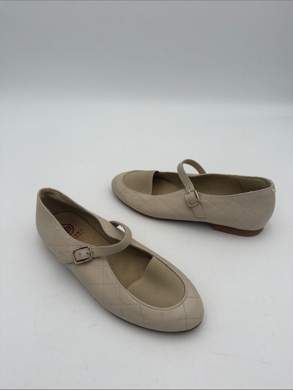 Blublonc girls Quilted Mary Jane Flats in Beige 34 casual event party